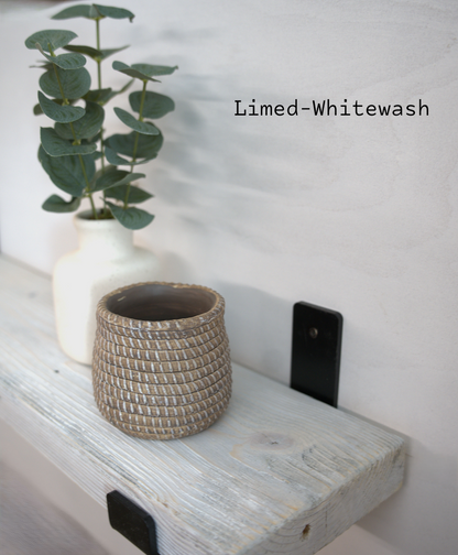 Reclaimed Wood Shelf Industrial Lipped Bracket - Slim profile It 15CM Deep —  3.5CM  Solid Timber  Handmade UK
