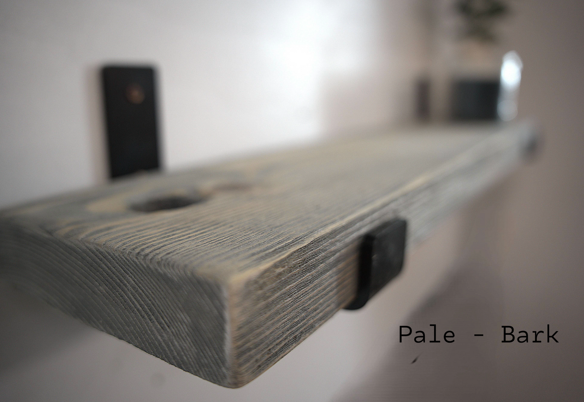 Reclaimed Wood Shelf Industrial Lipped Bracket - Slim profile It 15CM Deep —  3.5CM  Solid Timber  Handmade UK