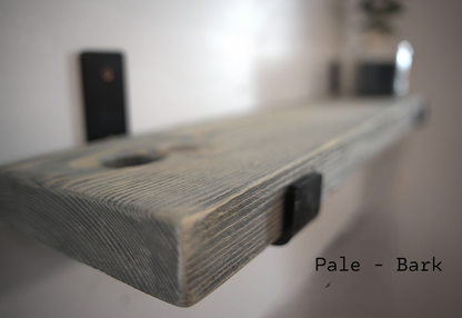Reclaimed Wood Shelf Industrial Lipped Bracket - Slim profile It 15CM Deep —  3.5CM  Solid Timber  Handmade UK