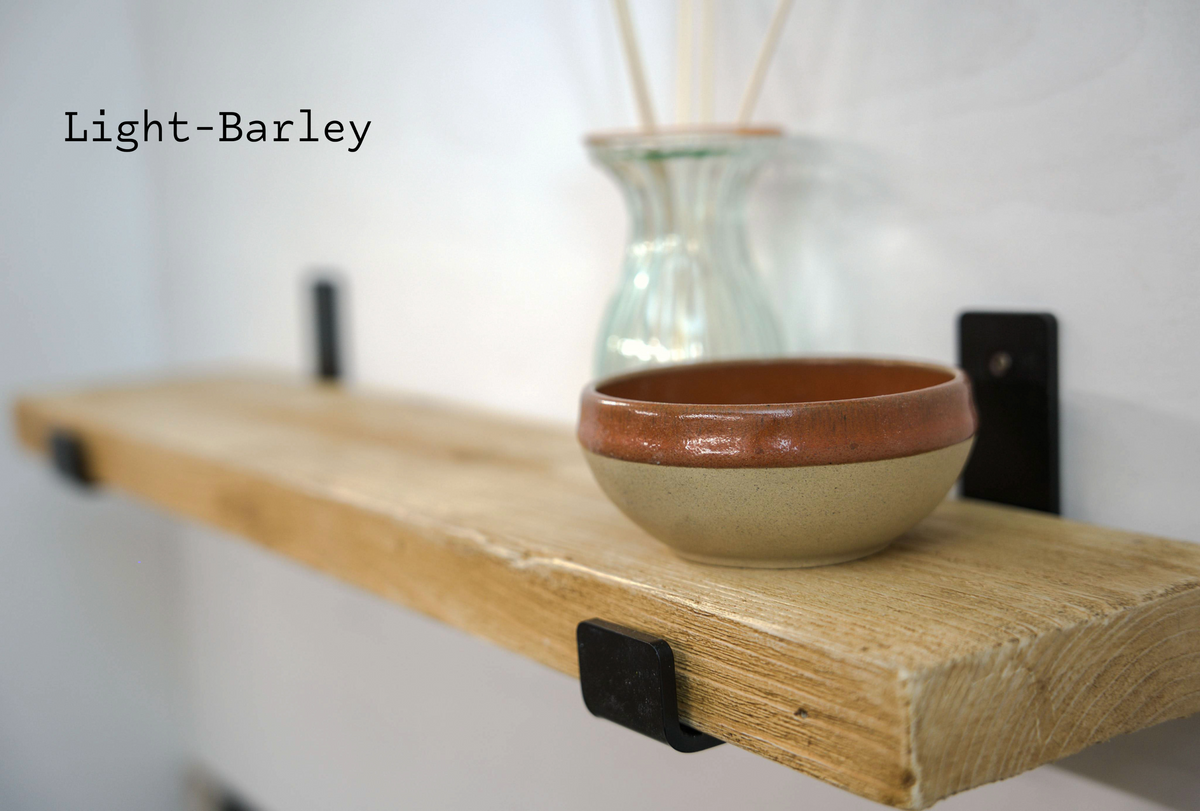Reclaimed Wood Shelf Industrial Lipped Bracket - Slim profile It 15CM Deep —  3.5CM  Solid Timber  Handmade UK