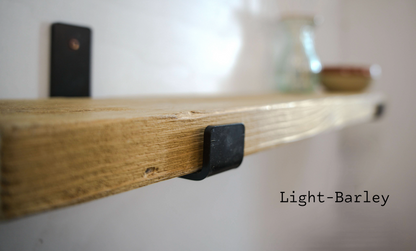 Reclaimed Wood Shelf Industrial Lipped Bracket - Slim profile It 15CM Deep —  3.5CM  Solid Timber  Handmade UK