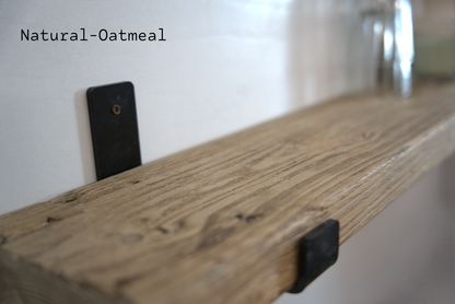 Reclaimed Wood Shelf Industrial Lipped Bracket - Slim profile It 15CM Deep —  3.5CM  Solid Timber  Handmade UK