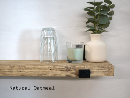 Reclaimed Wood Shelf Industrial Lipped Bracket - Twin Plank 22CM - Deep   — Handmade UK