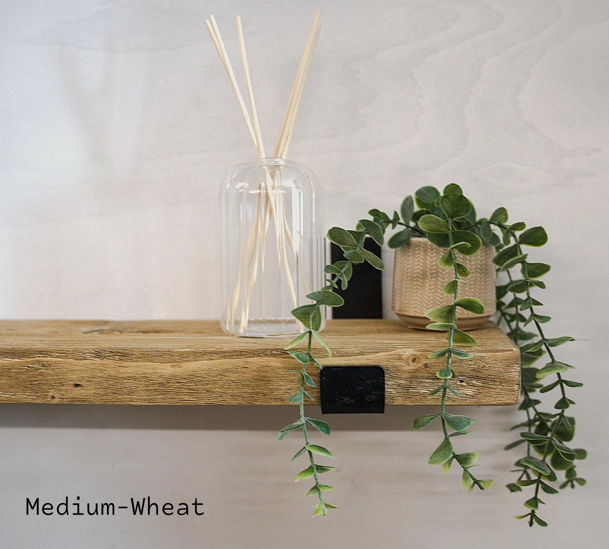 Reclaimed Wood Shelf Industrial Lipped Bracket - Twin Plank 22CM - Deep   — Handmade UK