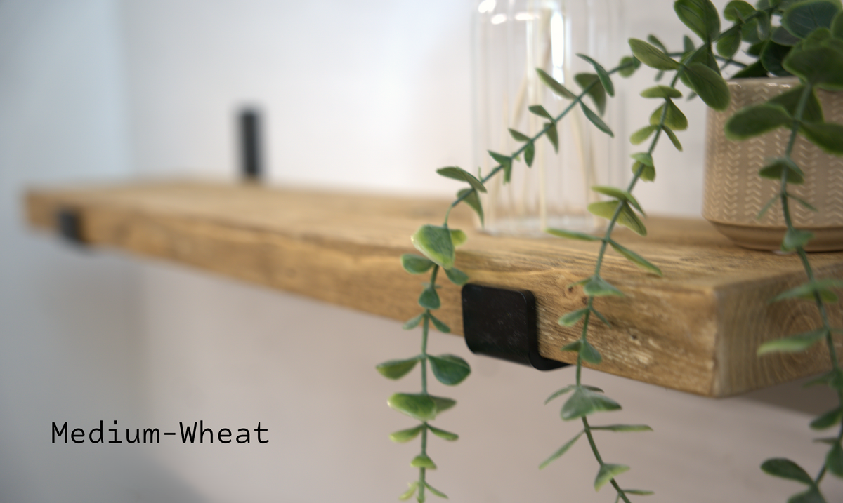Reclaimed Wood Shelf Industrial Lipped Bracket - Slim profile It 15CM Deep —  3.5CM  Solid Timber  Handmade UK
