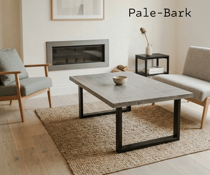 Rustic Coffee Table — Industrial Square Steel Legs - Reclaimed Timber - Handmade in UK