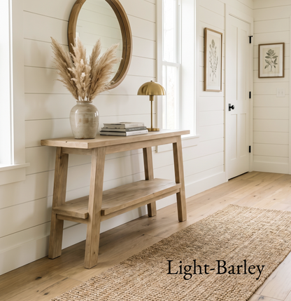 Country Console Table —  Angled Leg — Aged Reclaimed Timber — Handmade UK