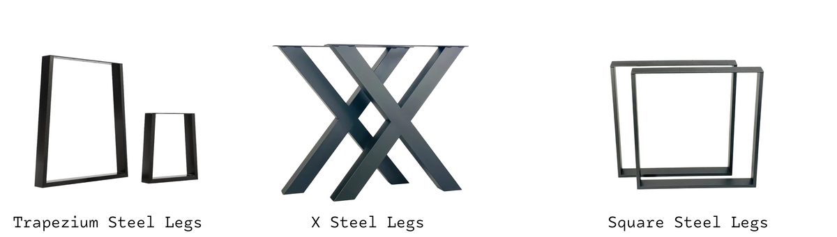 Reclaimed Wood Dining Table — Steel Legs Trapezium style — Industrial Solid Wood — Handmade UK